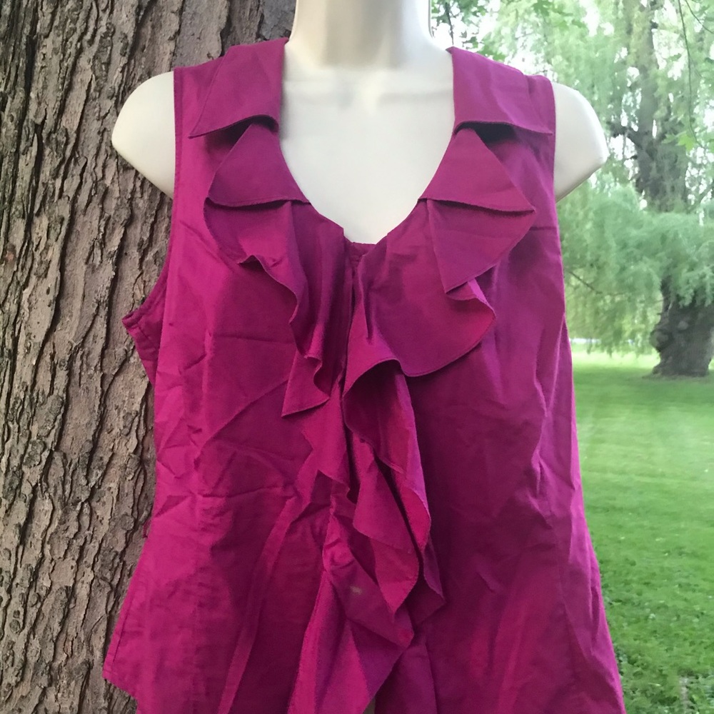 Worthington stretch raspberry button down Large L